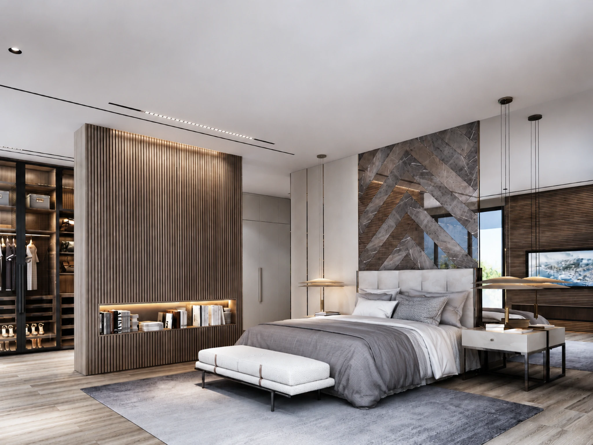 Master suite, overview — villa interior in Dubai by Soltis Interiors