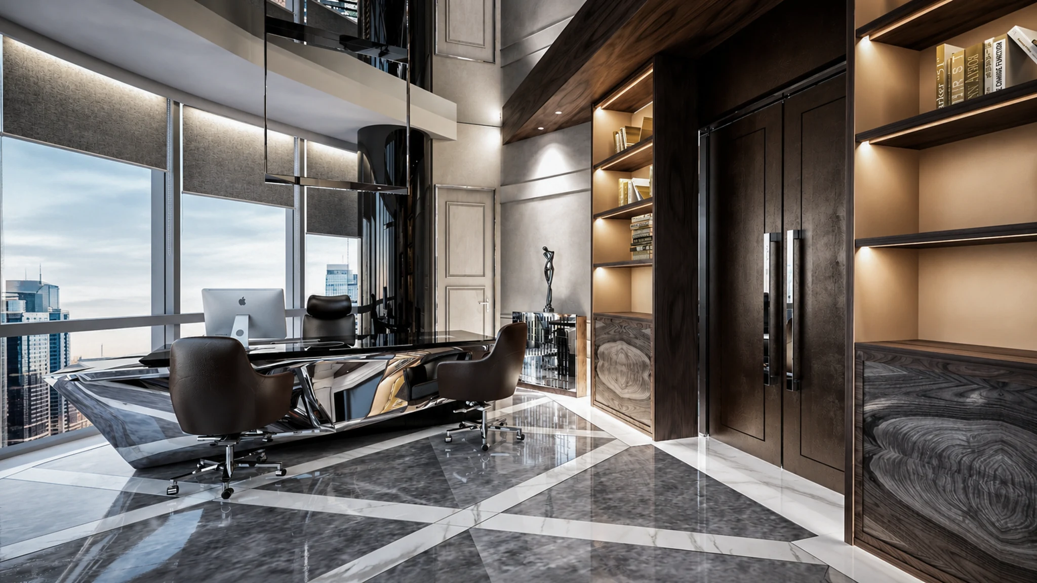 Workstations, glass partitions — office interior in Dubai by Soltis Interiors