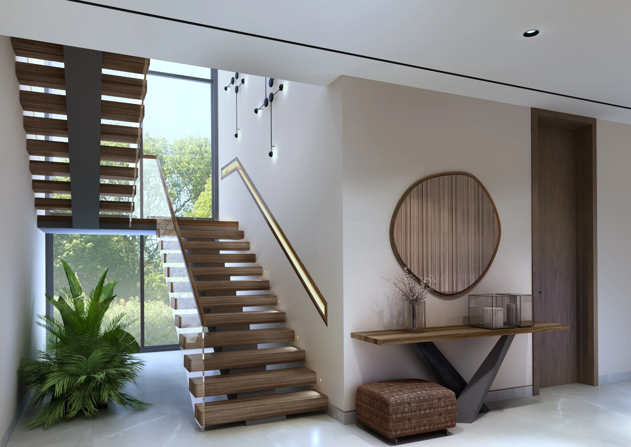 Dining, botanical wall — villa interior in Dubai by Soltis Interiors