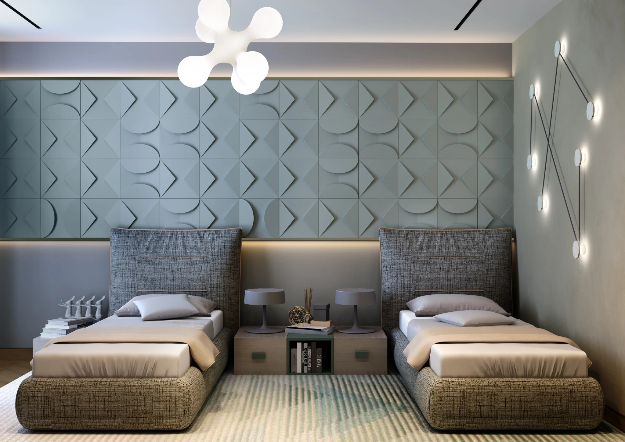 Master suite — villa interior in Dubai by Soltis Interiors