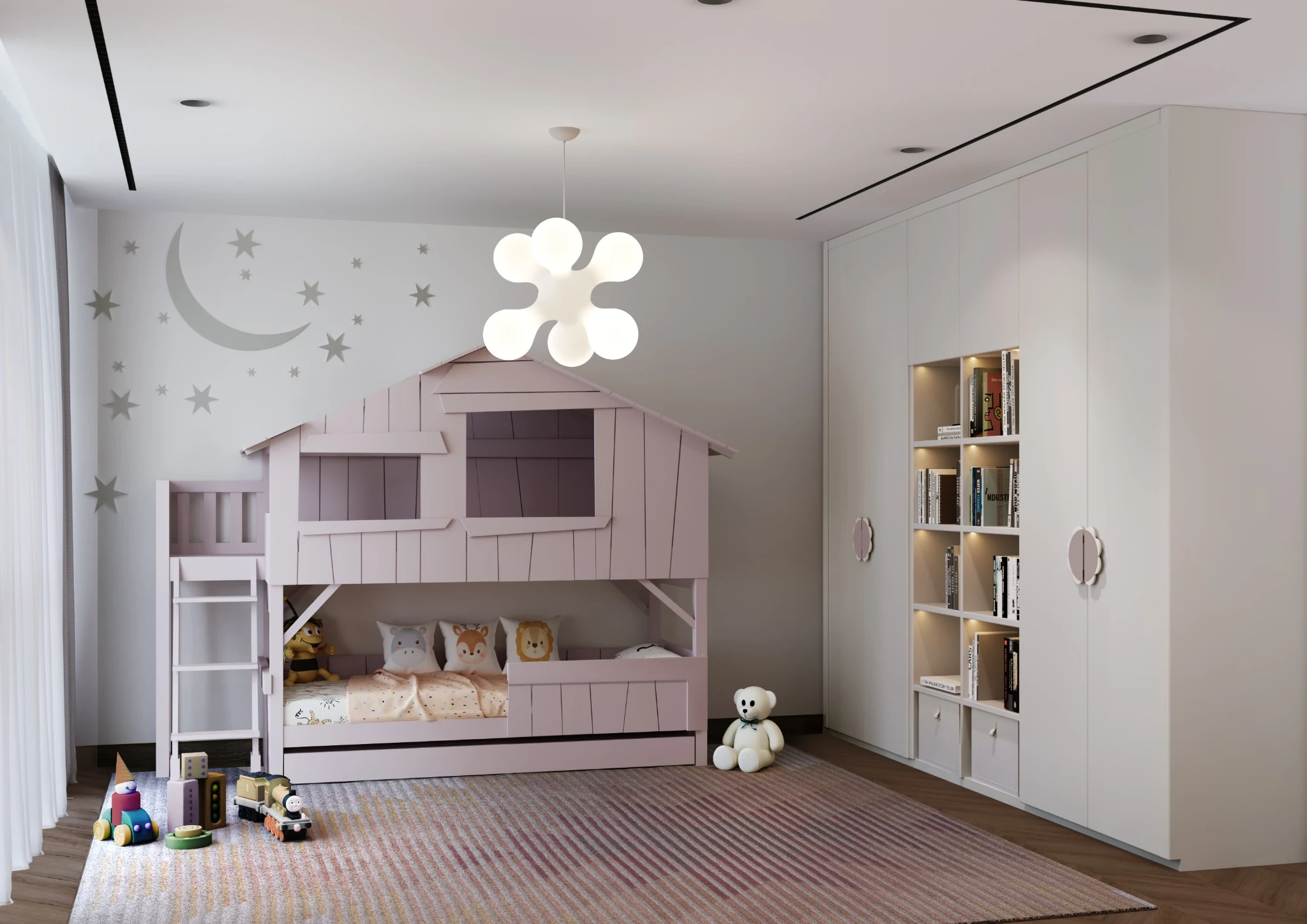 Bedroom, twin — villa interior in Dubai by Soltis Interiors