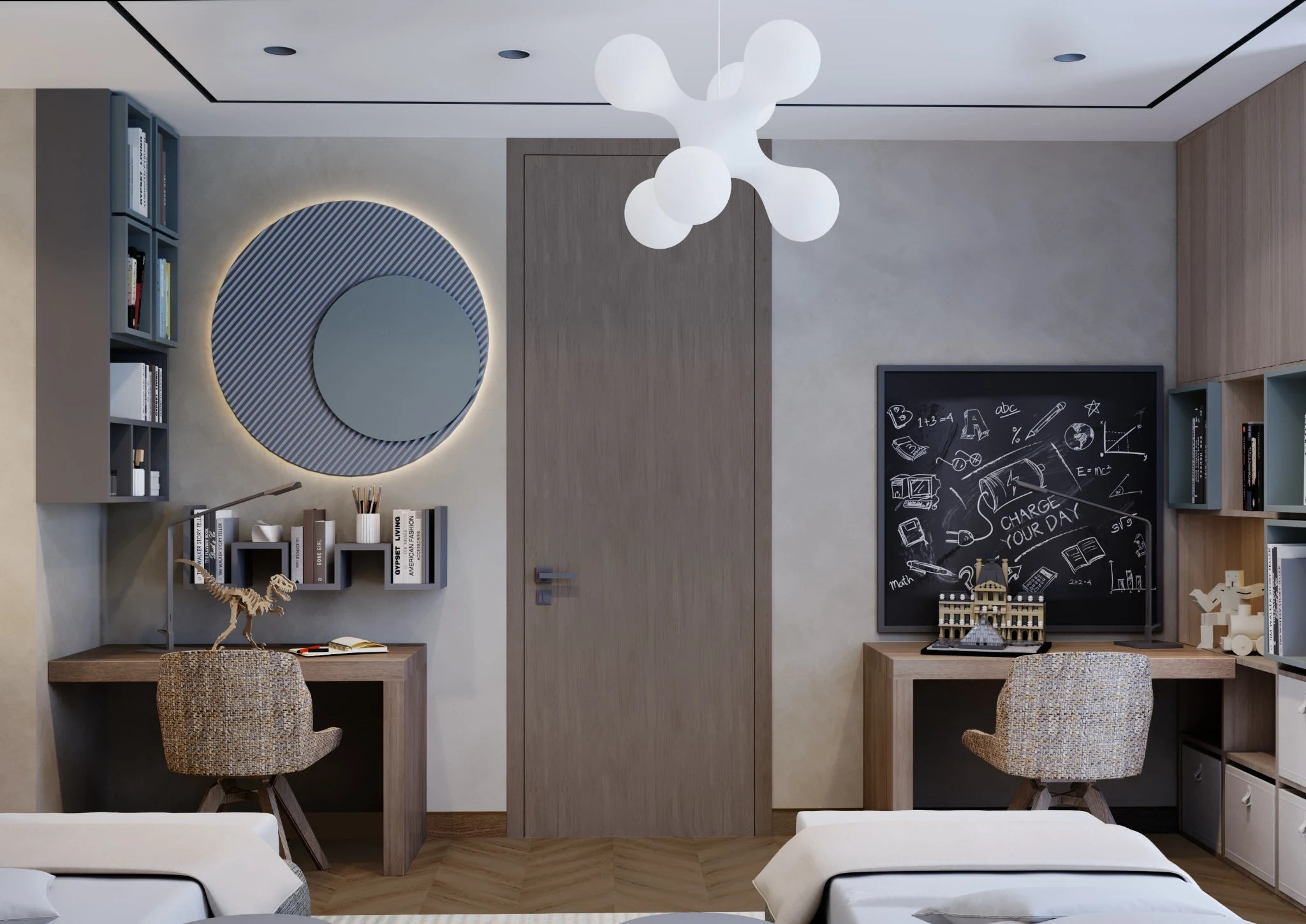 Wardrobe, desk nook — villa interior in Dubai by Soltis Interiors