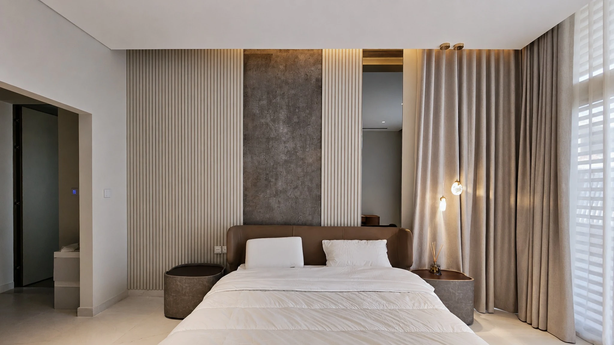 Double-height stair hall — villa interior in Dubai by Soltis Interiors