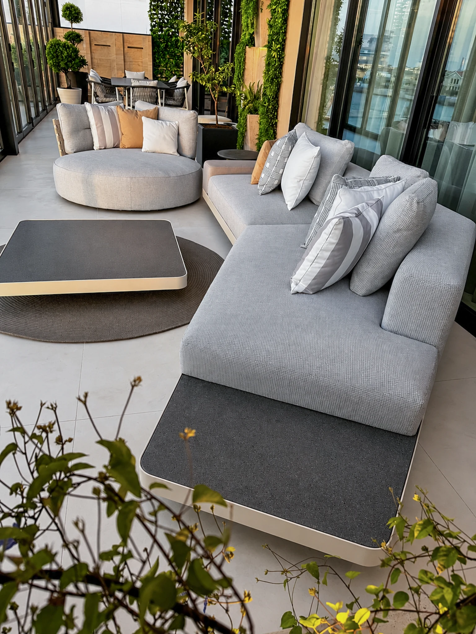 Terrace, sunset seating — mansion interior in Dubai by Soltis Interiors
